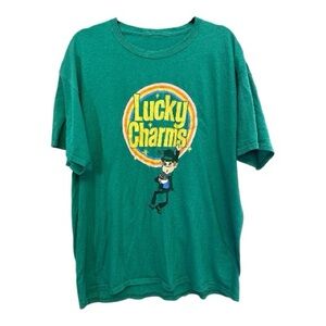 Vintage-Inspired Y2K Rea Lucky Charms Green Graphic Tee XL (unisex no tags)